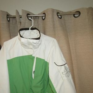 COLUMBIA 3 in 1 Jacket Womens Medium Fleece Liner Interchange White Green